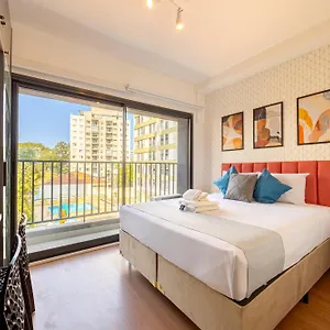 Apartment Easy Star - Charmoso Com Cama Queen No Brooklin - Nh01i *
